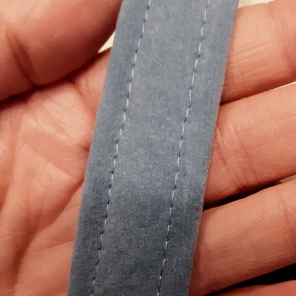 NEW Velvet texture Sueded Floral Bow Shoulder bag Purse Blue Cute Girlie Sling - Picture 9 of 9